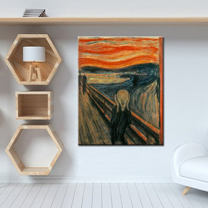 Edvard Munch Scream Abstract Oil Painting on Canvas Print Poster Wall Art Picture for Living Room Home Cuadros Decor Gift - SallyHomey Life's Beautiful