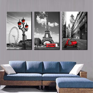Modern City Landscape Canvas Painting Landscape of the Eiffel Tower in Paris Poster Wall Picture for Living Room Home Decor Gift - SallyHomey Life's Beautiful