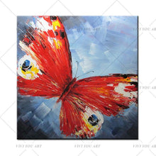 Load image into Gallery viewer, 100% Handpainted Artwork High Quality Modern Wall Art On Canvas Animal Oil Painting Blue Butterfly Hang Pictures Room Decor
