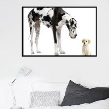 Load image into Gallery viewer, Modern Pet Dogs Posters and Prints Wall Art Canvas Painting The Great Dane and Cute Little Dog Pictures for Room Wall Decoration - SallyHomey Life&#39;s Beautiful