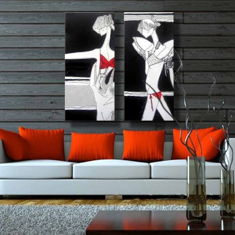 100% Handpainted Big size best 2 Canvas Wall Art 