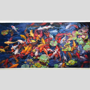 100% Hand Painted Abstract Brocade Oil Painting On Canvas Wall Art Frameless Picture Decoration For Live Room Home Decor Gift