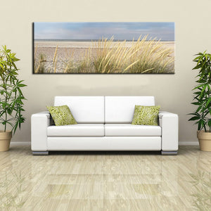 Modern Wall Painting Art Seascape Beach Landscape Painting Sky Island Sand Tail Grass HD Print Poster For Living Room Home Decor - SallyHomey Life's Beautiful
