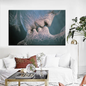 🔥Abstract Art Painting Love Kiss Oil Painting on Canvas Art Painting For Living Room Wall Home Decorative Pictures Gift Frameless - SallyHomey Life's Beautiful