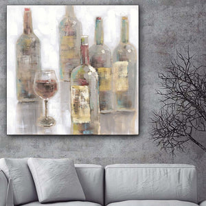 Impressionism Red Wine Bottle and Goblet Art Painting Digital Print With Hand Paint Living Room Wall Decoration Home Decor Gift - SallyHomey Life's Beautiful