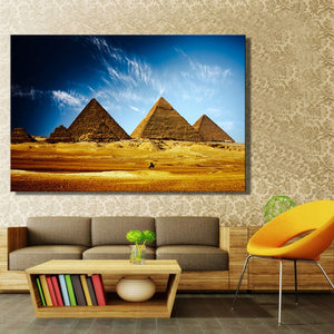 Modern Landscape Posters and Prints Wall Art Canvas Painting Egyptian Pyramid Desert Landscape Pictures for Living Room Decor - SallyHomey Life's Beautiful