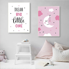 Load image into Gallery viewer, Cartoon Moon Canvas Art Poster Nursery Quotes Decorative Print Wall Painting Decoration Picture Nordic Kid Baby Bedroom Decor - SallyHomey Life&#39;s Beautiful