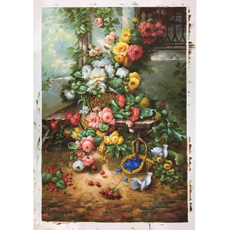100% Hand painted Flowers and birds Art Painting On Canvas Wall Art Wall Adornment pictures Painting For Live Room Home Decor