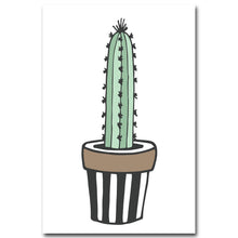 Load image into Gallery viewer, Nordic Art Plant Cactus Canvas Poster Painting Modern Nursery A4 Wall Picture Children Kids Room Decoration Home Decoration - SallyHomey Life&#39;s Beautiful
