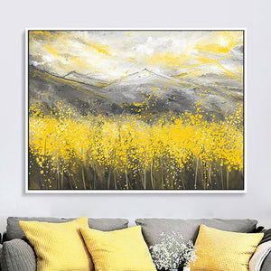 100% Hand Painted Abstract Gold Wheat Art Painting On Canvas Wall Art Wall Adornment Pictures Painting For Live Room Home Decor