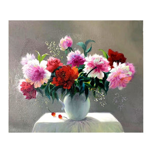 100% Hand Painted Abstract Vase Flower Art Painting On Canvas Wall Art Wall Adornment Pictures Painting For Live Room Home Decor