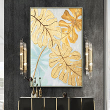 Load image into Gallery viewer, 100% Hand Painted Abstract Gold Leaf Art Painting On Canvas Wall Art Wall Adornment Pictures Painting For Live Room Home Decor