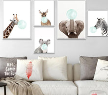 Load image into Gallery viewer, Baby Animal Zebra Girafe Canvas Poster Nursery Wall Art Print Painting Nordic Picture Children Bedroom Decoration - SallyHomey Life&#39;s Beautiful
