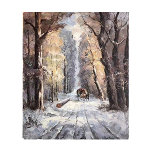 100% Hand Painted Snow Landscape Art Oil Painting On Canvas Wall Art Frameless Picture Decoration For Live Room Home Decor Gift