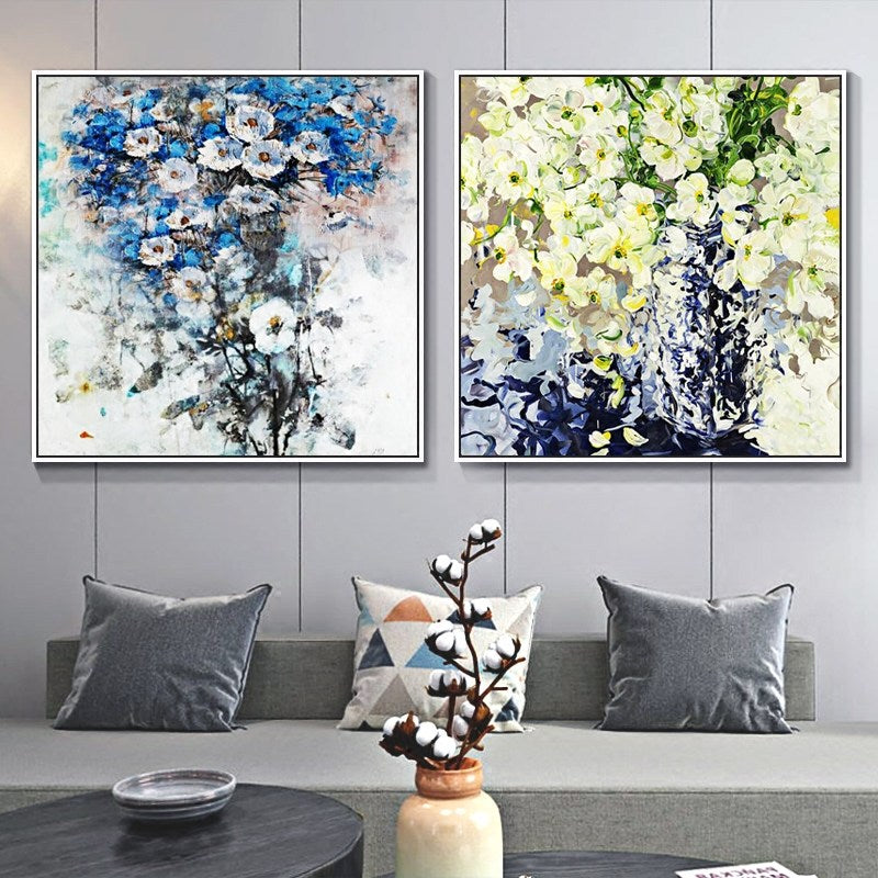 100% Hand Painted Colorful Flower Art Oil Painting On Canvas Wall Art Frameless Picture Decoration For Live Room Home Decor Gift