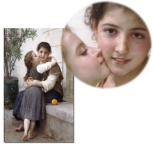 Load image into Gallery viewer, France Aestheticism Painter William Adolphe Bouguereau A Little Coaxing Poster Print on Canvas Wall Art Painting for Living Room - SallyHomey Life&#39;s Beautiful