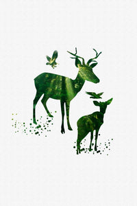 Nordic Minimalism Posters and Prints Wall Art Canvas Painting Animals Pictures Wall Green Decoration for Living Room Frameless - SallyHomey Life's Beautiful