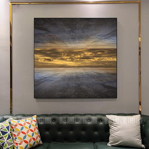 Creative Abstract Posters and Prints Wall Art Canvas Painting Sky Outside the High Wall Pictures for Living Room Decor No Frame - SallyHomey Life's Beautiful