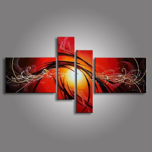 Hand Painted Abstract Oil Paintings On Canvas Red Black White Modern Oil Painting Set Home Decoration Wall Art For Living Room - SallyHomey Life's Beautiful