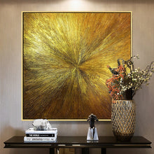 Load image into Gallery viewer, Geometric Gold art oil abstract painting on canvas acrylic texture wall art pictures for living room quadros caudros decoracion - SallyHomey Life&#39;s Beautiful