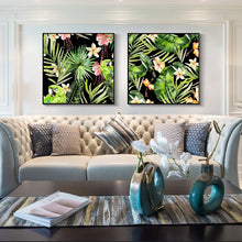 Load image into Gallery viewer, Modern Posters and Prints Wall Art Canvas Painting Green Parrots in the Flowers Decorative Paintings for Living Room Home Decor - SallyHomey Life&#39;s Beautiful