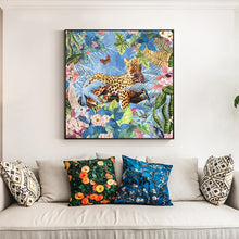 Load image into Gallery viewer, 100% Hand Painted Beautiful Flowers Leopard Art Oil Painting On Canvas Wall Art Wall Adornment Pictures For Live Room Home Decor