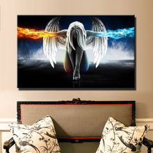 Load image into Gallery viewer, Anime Angel Girl Wings Ice and Fire Poster and Digital Printed Wall Art Picture for Living Room Home Decoration Gift Frameless - SallyHomey Life's Beautiful