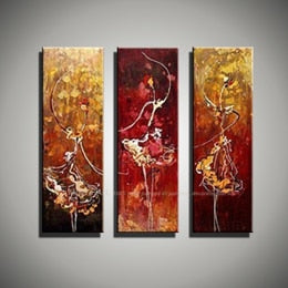 3 piece wall art art paintings ballerina  ballet dancers modern abstract oil paintings on canvas wall pictures for living room - SallyHomey Life's Beautiful