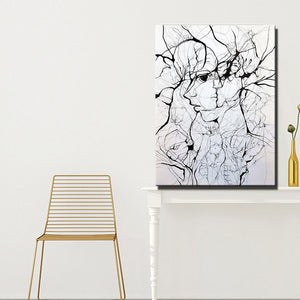 Abstract Portrait Canvas Painting Print Poster Hand-drawn Line Drawing Wall Art Picture for Living Room Home Decoration Gift - SallyHomey Life's Beautiful