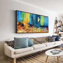Load image into Gallery viewer, large paintings for living room wall oil painting canvas art turquoise abstract painting laminas de cuadros pared decorativas - SallyHomey Life&#39;s Beautiful