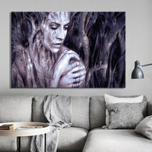 Load image into Gallery viewer, Modern Posters and Prints Wall Art Canvas Painting Wood Carving Women Portrait Decorative Painting for Living Room Home Decor - SallyHomey Life's Beautiful