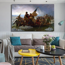 Load image into Gallery viewer, Washington Crossing the Delaware by Emanuel Leutze 1851, World Famous Painting Poster Print on Canvas Wall Art Pictures for Room - SallyHomey Life&#39;s Beautiful
