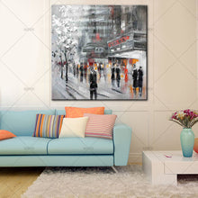 Load image into Gallery viewer, handpainted street building for chrismas gift handmade Canvas oil Painting - SallyHomey Life&#39;s Beautiful