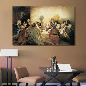 Classical Posters and Prints Wall Art Canvas Painting Jesus in the Last Dinner Decorative Painting for Living Room Home Decor - SallyHomey Life's Beautiful