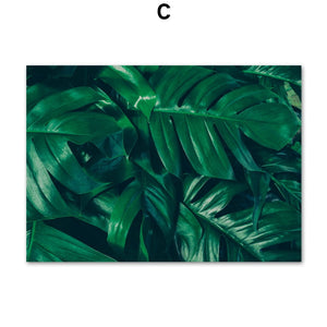 Tropical Monstera Green Leaves Quotes Wall Art Canvas Painting Nordic Posters And Prints Wall Pictures For Living Room Decor - SallyHomey Life's Beautiful