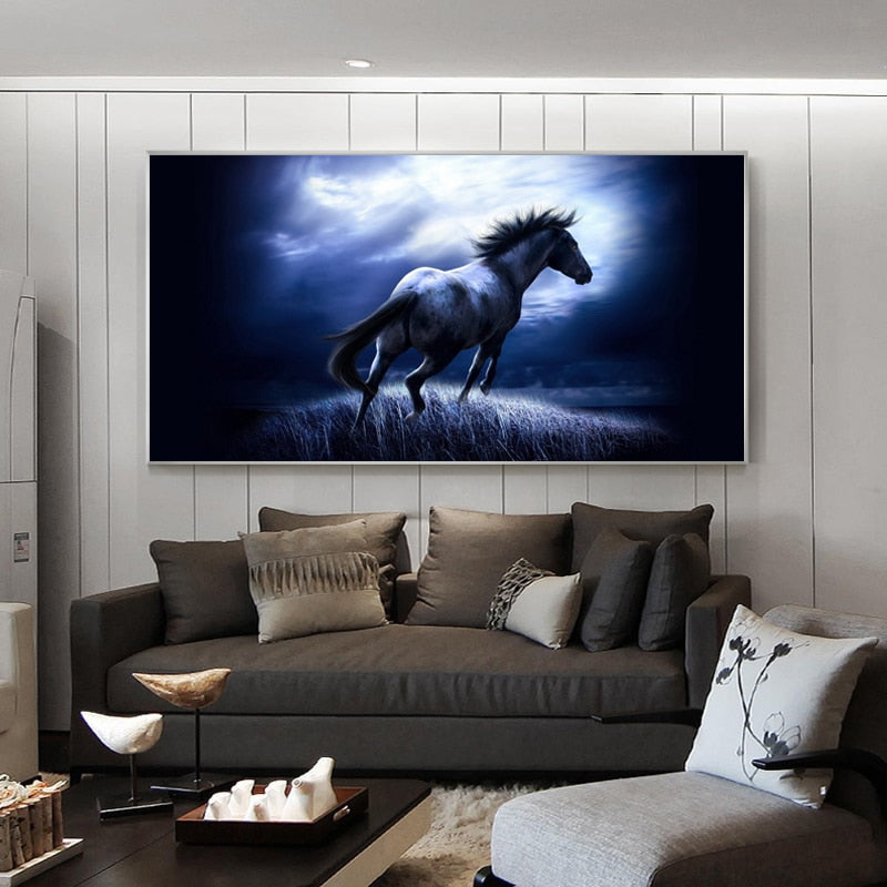 Animals Posters and Prints Wall Art Canvas Painting Wall Decoration Modern Printed Horses Pictures for Living Room Wall No Frame - SallyHomey Life's Beautiful