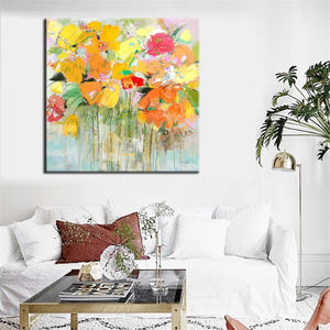 70x70cm, Canvas Prints Wall Decoration, Modern Abstract Watercolor Paintings Prints On Canvas Colorful Flowers Poster Home Decor - SallyHomey Life's Beautiful