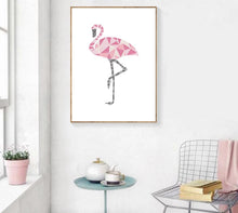 Load image into Gallery viewer, Geometry Flamingo Heart Wall Art Canvas Posters and Prints Nordic Style Abstract Painting Wall Picture Modern Home Decoration - SallyHomey Life&#39;s Beautiful
