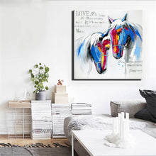 Load image into Gallery viewer, Abstract Canvas Painting Love Of Two Horses Digital Printed Poster Wall Picture for Living Room Wall Decoration Home Decor Gift - SallyHomey Life&#39;s Beautiful