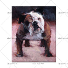 Load image into Gallery viewer, 100% Hand Painted  English Bulldog Oil Painting Art Wall Pictures On Canvas Modern Home Decorative Art For Living Room Thick Oil Paint