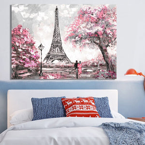Abstract Landscape Posters and Prints on Canvas Wall Art Oil Painting New York and Paris City View Picture for Living Room Decor - SallyHomey Life's Beautiful
