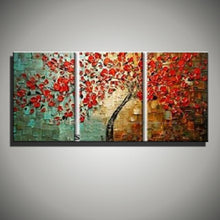 Load image into Gallery viewer, Abstract cuadros decorativos 3 piezas acrylic wall panels knife paintings tree hand painted canvas oil paintings for living room - SallyHomey Life&#39;s Beautiful