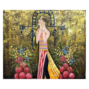 100% Hand painted Modern National girl Art Painting On Canvas Wall Art Wall Adornment pictures Painting For Live Room Home Decor