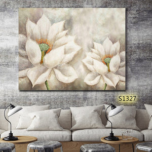 100% Hand Painted White Flower Art Oil Painting On Canvas Wall Art Frameless Picture Decoration For Live Room Home Decor Gift