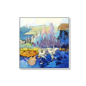 100% Hand Painted Abstract Scenery Art Oil Painting On Canvas Wall Art Frameless Picture Decoration For Living Room Home Decor