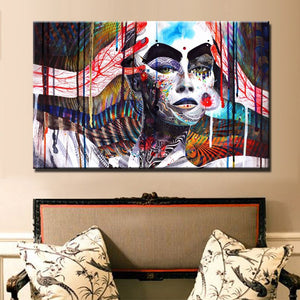Abstract Art Poster and HD Print on Canvas Wall Art Painting Abstract Colorful Witch Decorative Pictures for Living Room Decor - SallyHomey Life's Beautiful