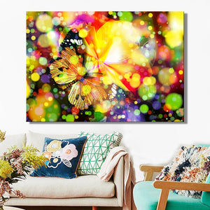 Modern Posters and Prints Wall Art Canvas Painting Multicolored Dreamy Butterfly Decorative Pictures for Living Room Home Decor - SallyHomey Life's Beautiful