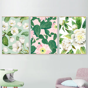 Jasmine Cactus Monstera Peony Flamingo Wall Art Canvas Painting Nordic Posters And Prints Wall Pictures For Living Room Decor - SallyHomey Life's Beautiful