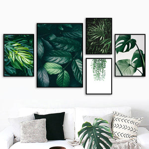 Nature Tropical Palm Leaf Monstera Wall Art Canvas Painting Nordic Posters And Prints Wall Pictures For Living Room Home Decor - SallyHomey Life's Beautiful