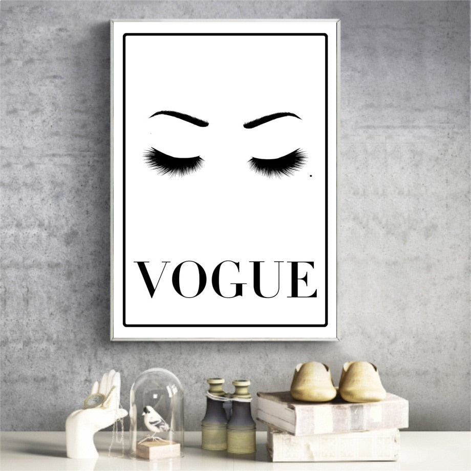 Girl Eye Eyebrow Black White Wall Art Canvas Painting Nordic Posters And Prints Wall Pictures For Living Room Bed Room Decor - SallyHomey Life's Beautiful